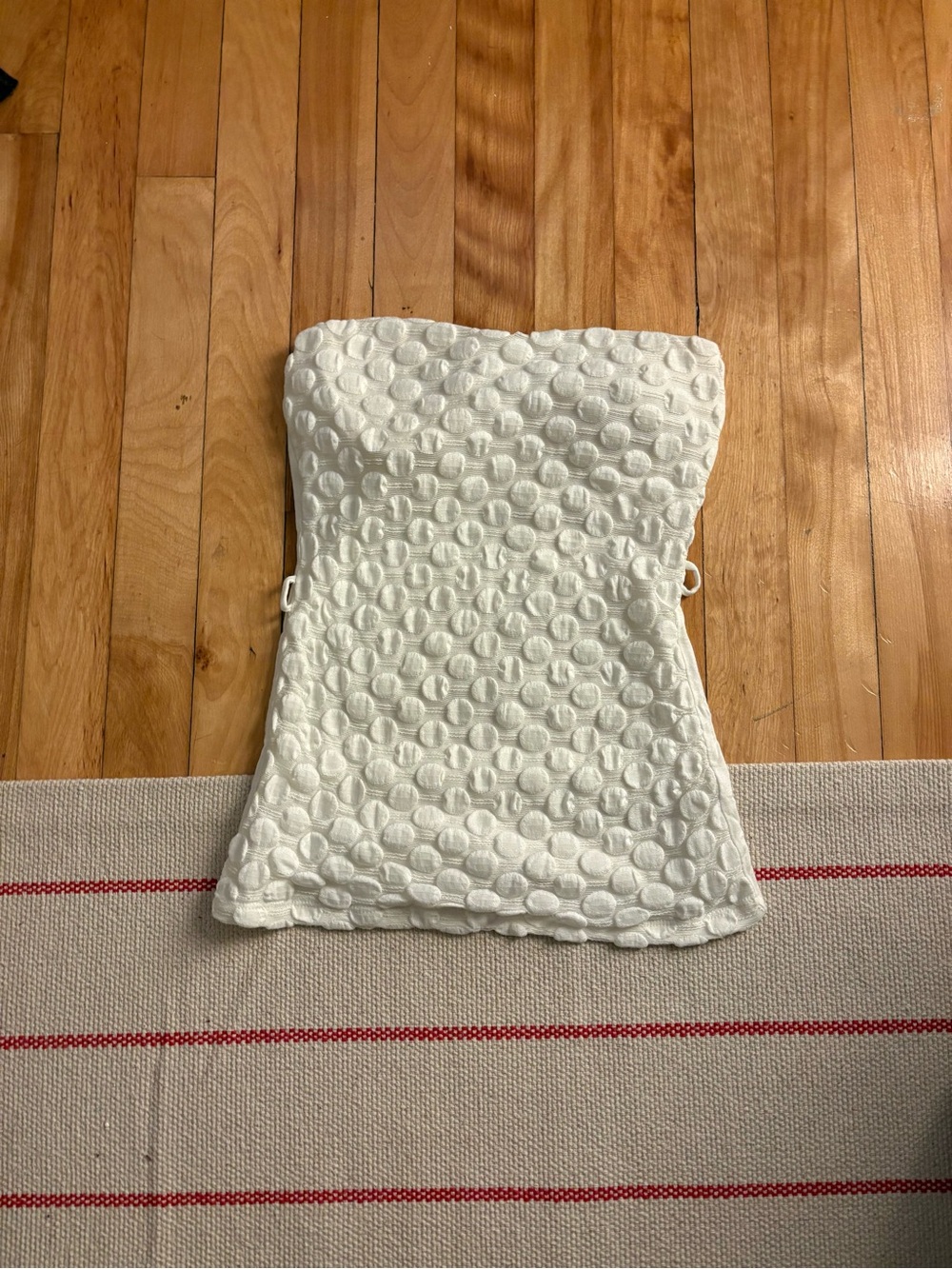 Eclipse White Textured Bubble Knit Strapless Tube Top